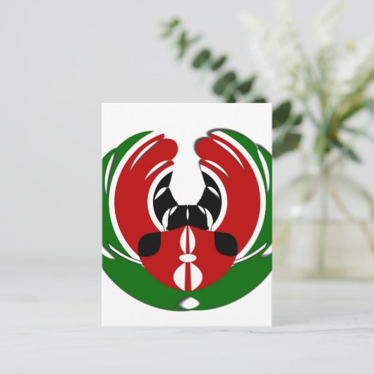 Schönes Kenya Tapestes: Kenyan Flag Butterfly Mo Postkarte (Stehend Vorderseite)