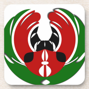 Schönes Kenya Tapestes: Kenyan Flag Butterfly Untersetzer