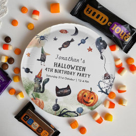Schönes Kindergeburtstag Wasserfarbe Halloween Pappteller
