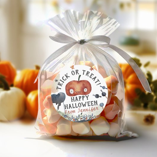 Schönes Kindergeburtstag Wasserfarbe Halloween Runder Aufkleber