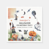 Schönes Kindergeburtstag Wasserfarbe Halloween Serviette (Vorderseite)