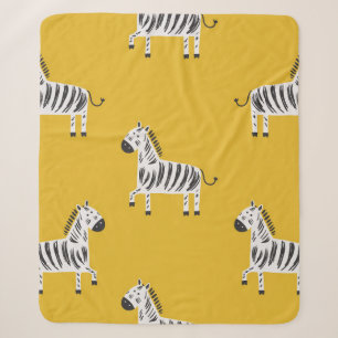 Schönes Kindernahtloses Muster mit Zebras Sherpadecke