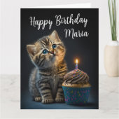 Schönes Kitten wünscht Geburtstag, individualisier Karte (Vorderseite)