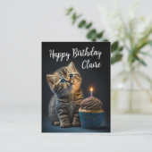 Schönes Kitten wünscht Geburtstag, individualisier Postkarte (Stehend Vorderseite)