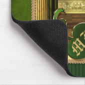 Schönes klassisches Bibliotheks-alte Buch-Grün Mousepad (Ecke)