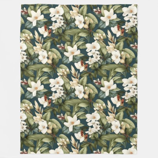 Schönes klassisches Blumenmuster Fleecedecke (Vorderseite)