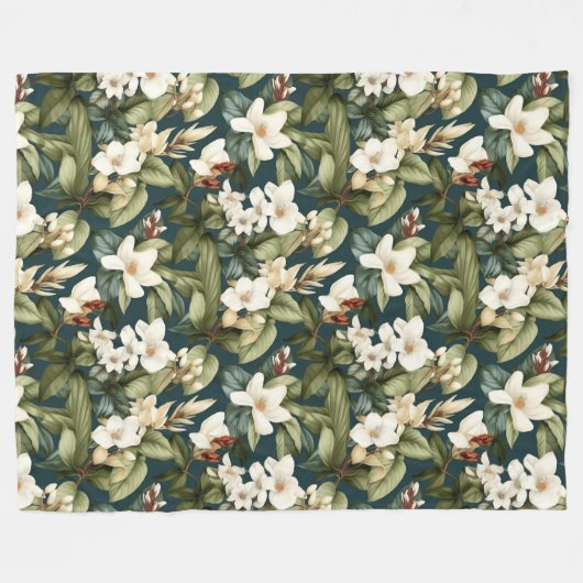 Schönes klassisches Blumenmuster Fleecedecke (Vorderseite (Horizontal))