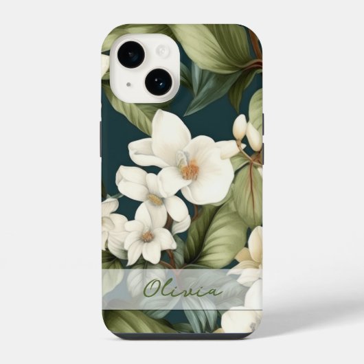 Schönes klassisches Blumenmuster iPhone Hülle (Rückseite)