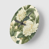 Schönes klassisches Blumenmuster Runde Wanduhr (Winkel)