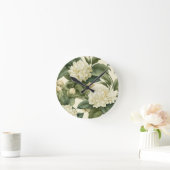 Schönes klassisches Blumenmuster Runde Wanduhr (Zuhause)