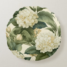 Schönes klassisches Blumenmuster Rundes Kissen
