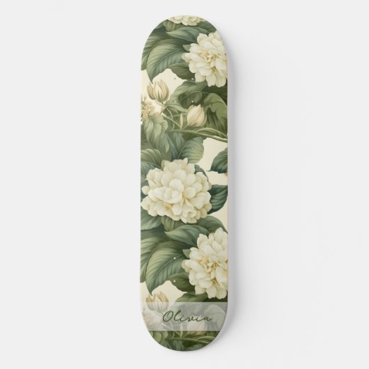 Schönes klassisches Blumenmuster Skateboard (Vorderseite)