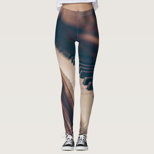 Schönes Klavierdesign Leggings (Vorderseite)