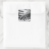 Schönes Klavierwerk Quadratischer Aufkleber (Tasche)