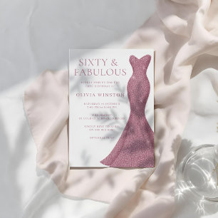 Schönes Kleid 60 & Fabulous 60. Geburtstag Einladung