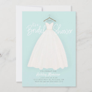 Schönes Kleid Bridal/Polterabend blau Einladung