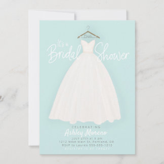 Schönes Kleid Bridal/Polterabend blau Einladung
