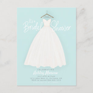 Schönes Kleid Bridal/Polterabend Einladung Postkarte