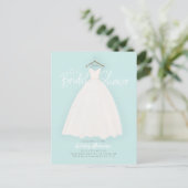 Schönes Kleid Bridal/Polterabend Einladung Postkarte (Stehend Vorderseite)