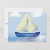 Schönes kleines Blue Sailboat Baby Dusche von Mail Einladung (Rückseite)
