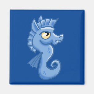 Schönes kleines Cartoon Seepferd. Magnet