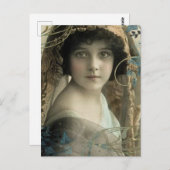 Schönes kleines Vintages Mädchen Postkarte (Vorne/Hinten)
