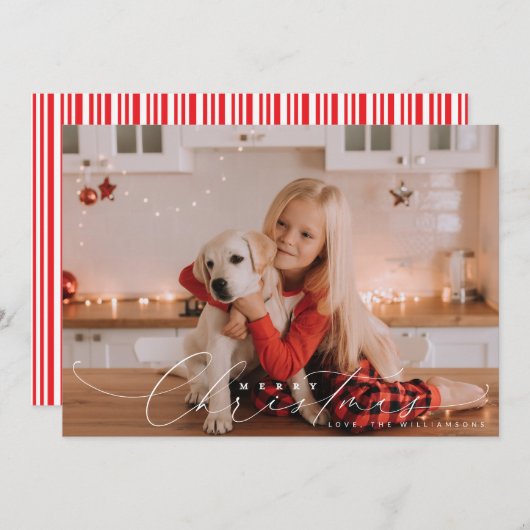 Schönes, kluges Weihnachtsskript-Foto Feiertagskarte (Vorne/Hinten)