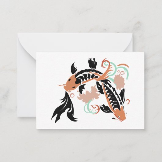 Schönes Koi-Design Mitteilungskarte (Vorderseite)