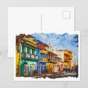 Schönes kolumbianisches Landschaftsbild in Öl Postkarte