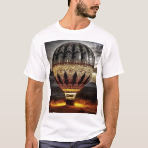 Schönes kompliziertes Heißluftballon in den Bergen T-Shirt