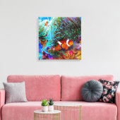 Schönes Korallenriff mit Clownfisch Leinwanddruck (Insitu (Wohnzimmer))
