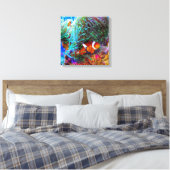 Schönes Korallenriff mit Clownfisch Leinwanddruck (Insitu (Schlafzimmer))