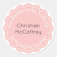Schönes Korallenrosa Rosette Handmade Custom Label