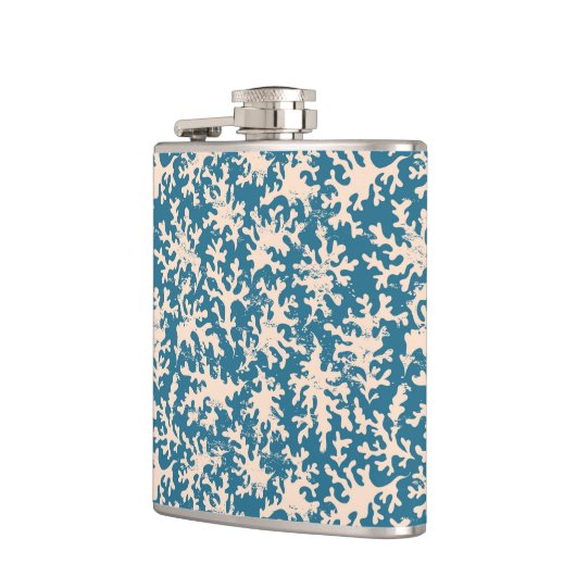 Schönes korallenrotes Muster Flachmann (Links)