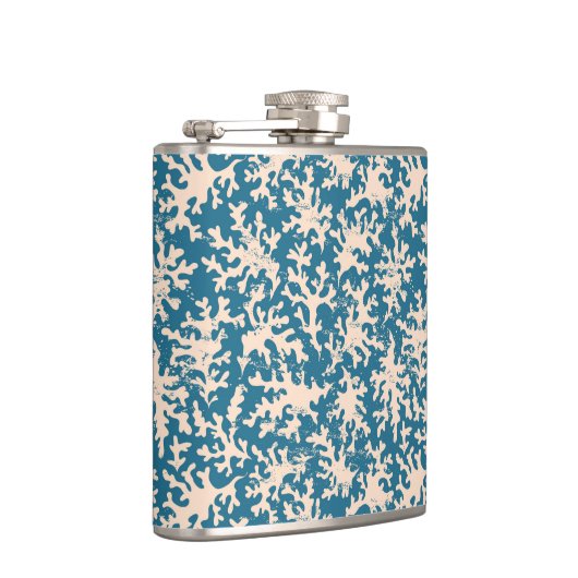 Schönes korallenrotes Muster Flachmann (Rechts)