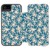 Schönes korallenrotes Muster Incipio iPhone Geldbeutel-Hülle (Folio Geöffnet)