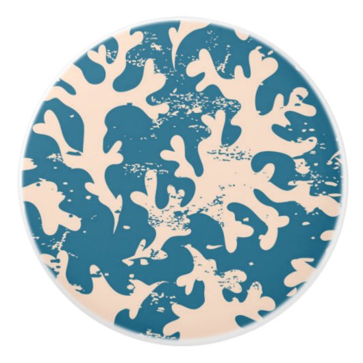 Schönes korallenrotes Muster Keramikknauf (Vorderseite)