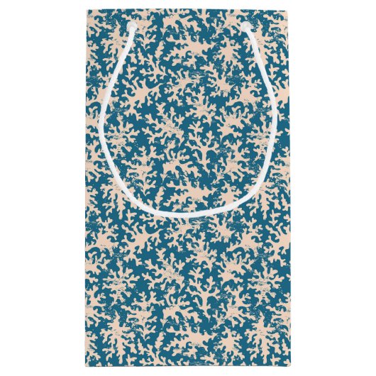 Schönes korallenrotes Muster Kleine Geschenktüte (Rückseite)