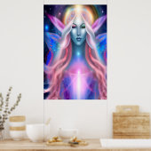 Schönes Kosmisches Angel Goddess Poster (Küche)