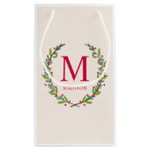 Schönes Kraut Personalisiertes Monogramm Weihnacht Kleine Geschenktüte (Rückseite)