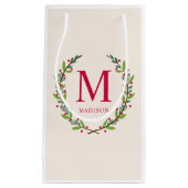 Schönes Kraut Personalisiertes Monogramm Weihnacht Kleine Geschenktüte (Vorderseite)
