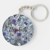 Schönes Kristallfrost Winterblut Schlüsselanhänger (Rückseite)