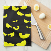 Schönes Küchentuch mit gelb-wütenden Augen (Viertel Falte)