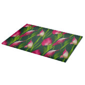Schönes kühl rosa & grün Calla Lilly Florals Schneidebrett (Ecke)