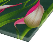 Schönes kühl rosa & grün Calla Lilly Florals Schneidebrett (Ecke)