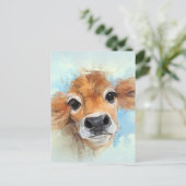 Schönes Kuhportrait Postkarte (Stehend Vorderseite)