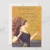 Schönes Kunst-Deko-Pfau-Prallplatten-Brautparty Einladung (Rückseite)