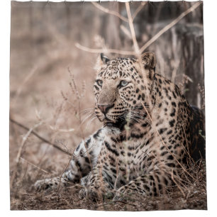 Schönes Kunstbild Großer Wildleopard oder -panthe Duschvorhang