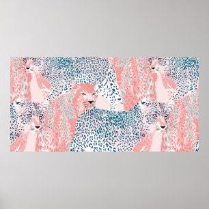 Schönes Kunstleopard nahtlos, abstrakt Poster