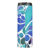 Schönes Künstlerisches Aqua Blue, Lila Aquarell De Thermosbecher (Rückseite)